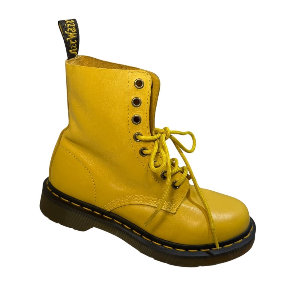 Dr‎ Martens 1460 Pascal Virginia Leather Boots Yellow Women's EU 37 US 6